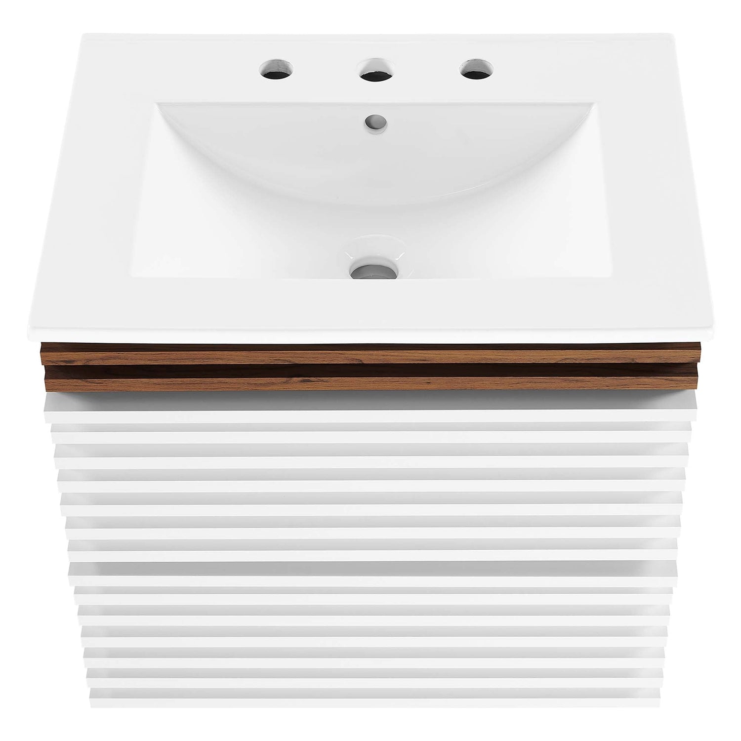 Render Wall-Mount Bathroom Vanity with White Basin Included by Modway