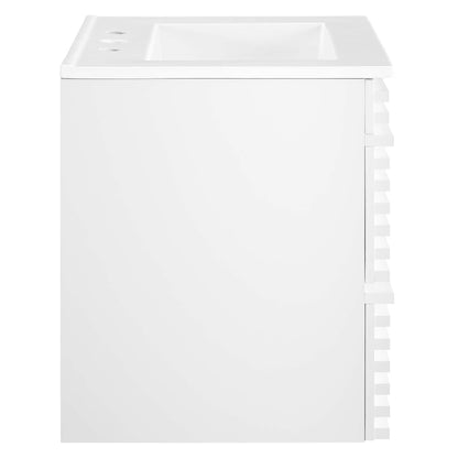 Render Wall-Mount Bathroom Vanity with White Basin Included by Modway