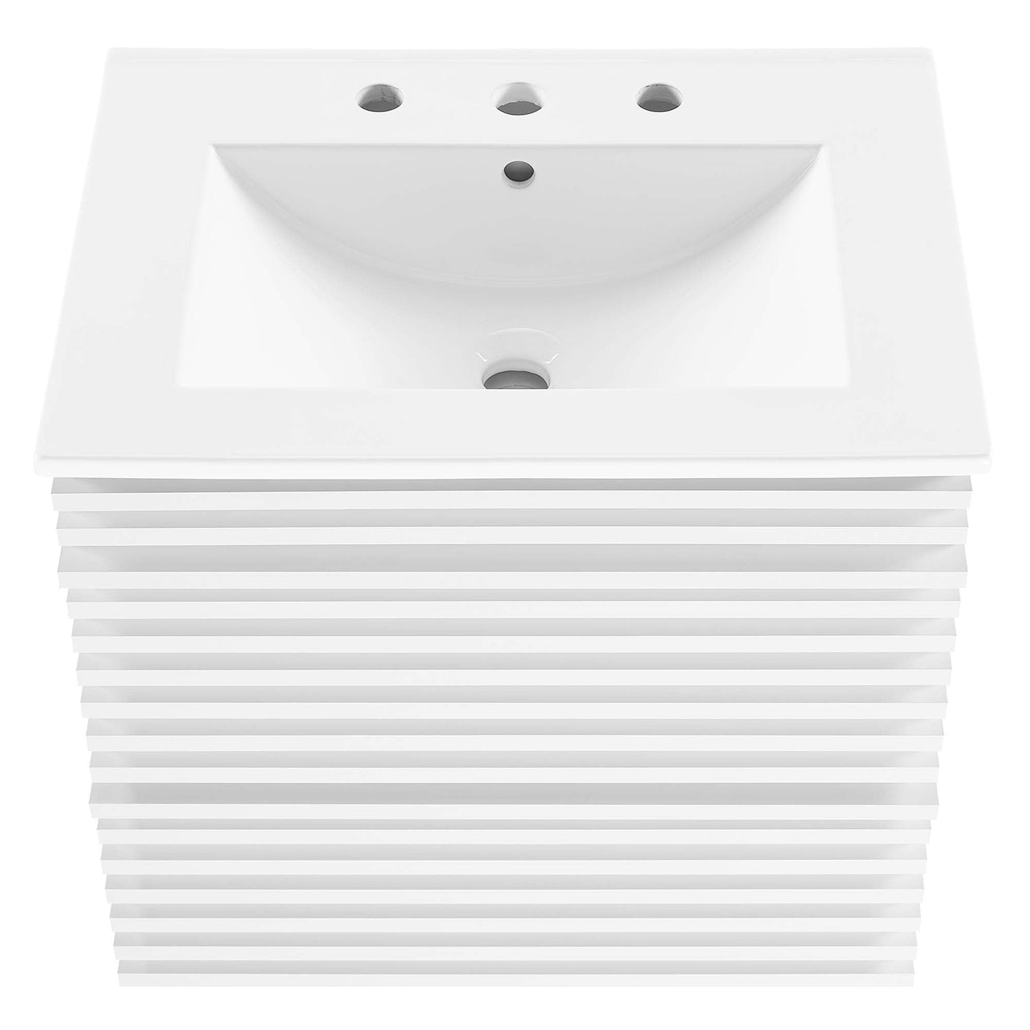 Render Wall-Mount Bathroom Vanity with White Basin Included by Modway