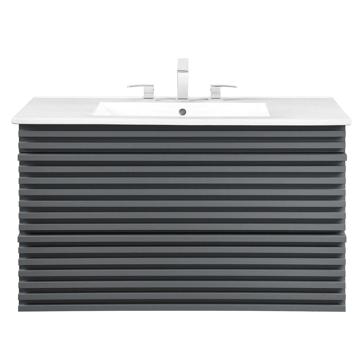 Render Wall-Mount Bathroom Vanity with White Basin Included by Modway