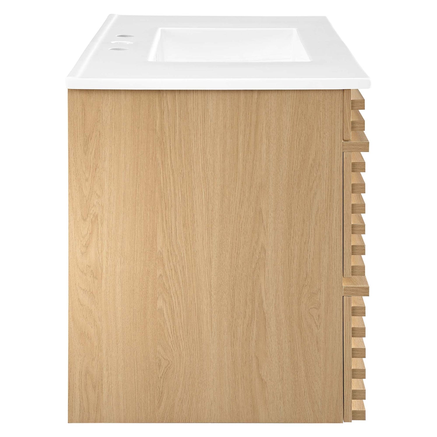 Render Wall-Mount Bathroom Vanity with White Basin Included by Modway