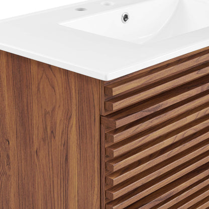Render Wall-Mount Bathroom Vanity with White Basin Included by Modway