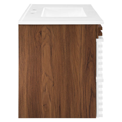 Render Wall-Mount Bathroom Vanity with White Basin Included by Modway