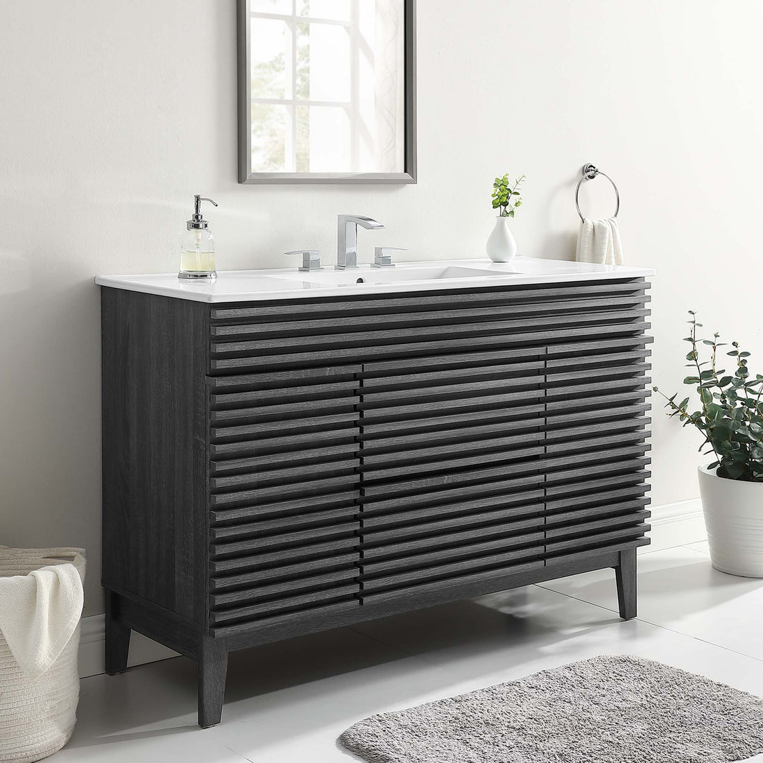 Render 48&quot; Bathroom Vanity with White Basin Included by Modway