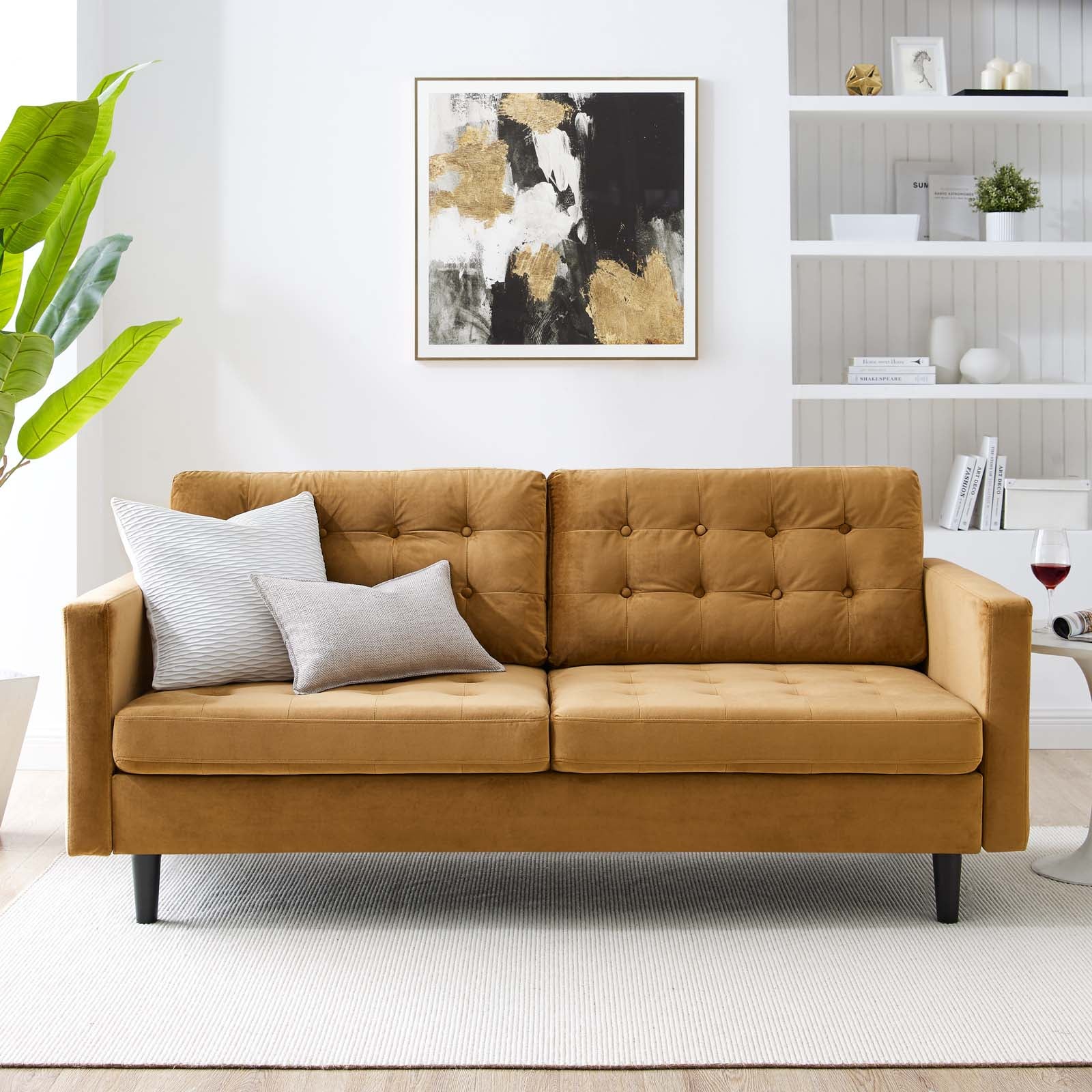 Exalt Tufted Performance Velvet Sofa By HouseBean