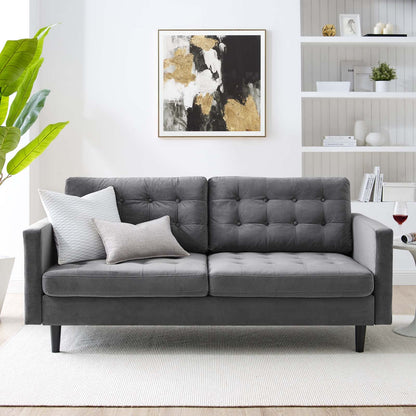 Exalt Tufted Performance Velvet Sofa By HouseBean