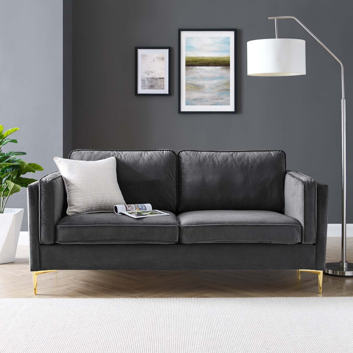 Kaiya Performance Velvet Sofa By HouseBean