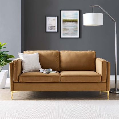 Kaiya Performance Velvet Sofa By HouseBean