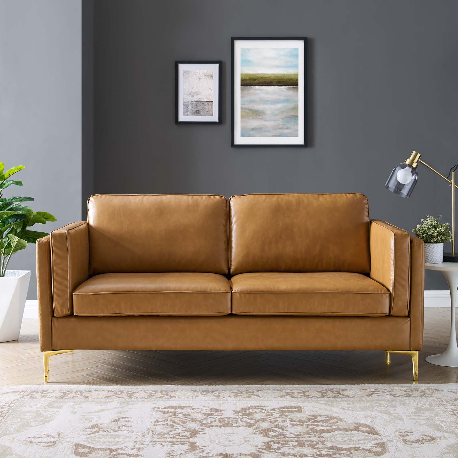 Kaiya Vegan Leather Sofa By HouseBean