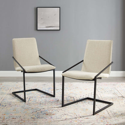 Pitch Dining Armchair Upholstered Fabric Set of 2 by Modway