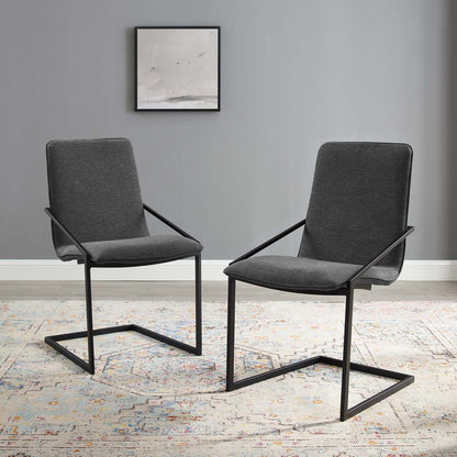 Pitch Dining Armchair Upholstered Fabric Set of 2 By HouseBean