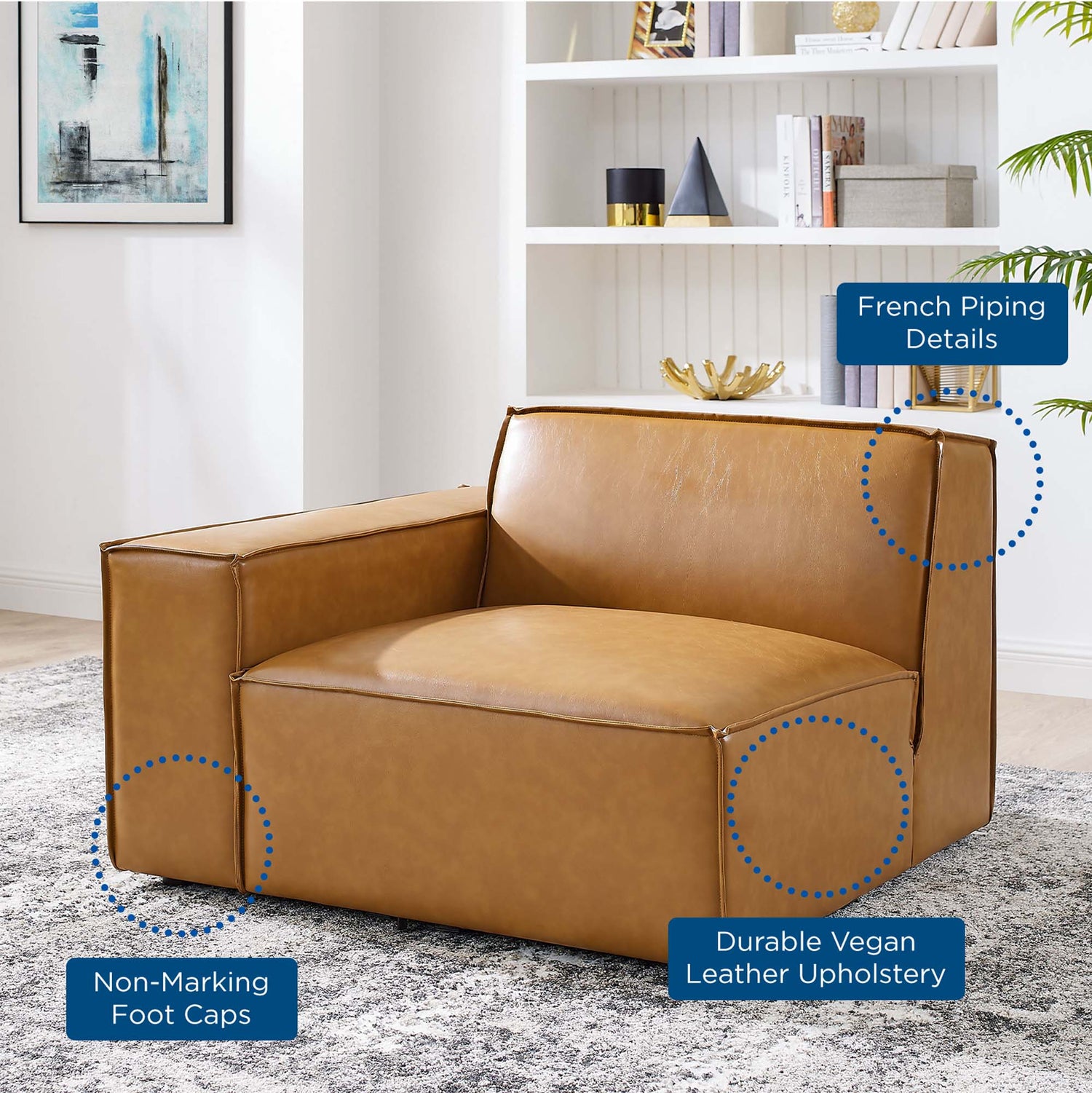 Restore Left-Arm Vegan Leather Sectional Sofa Chair by Modway