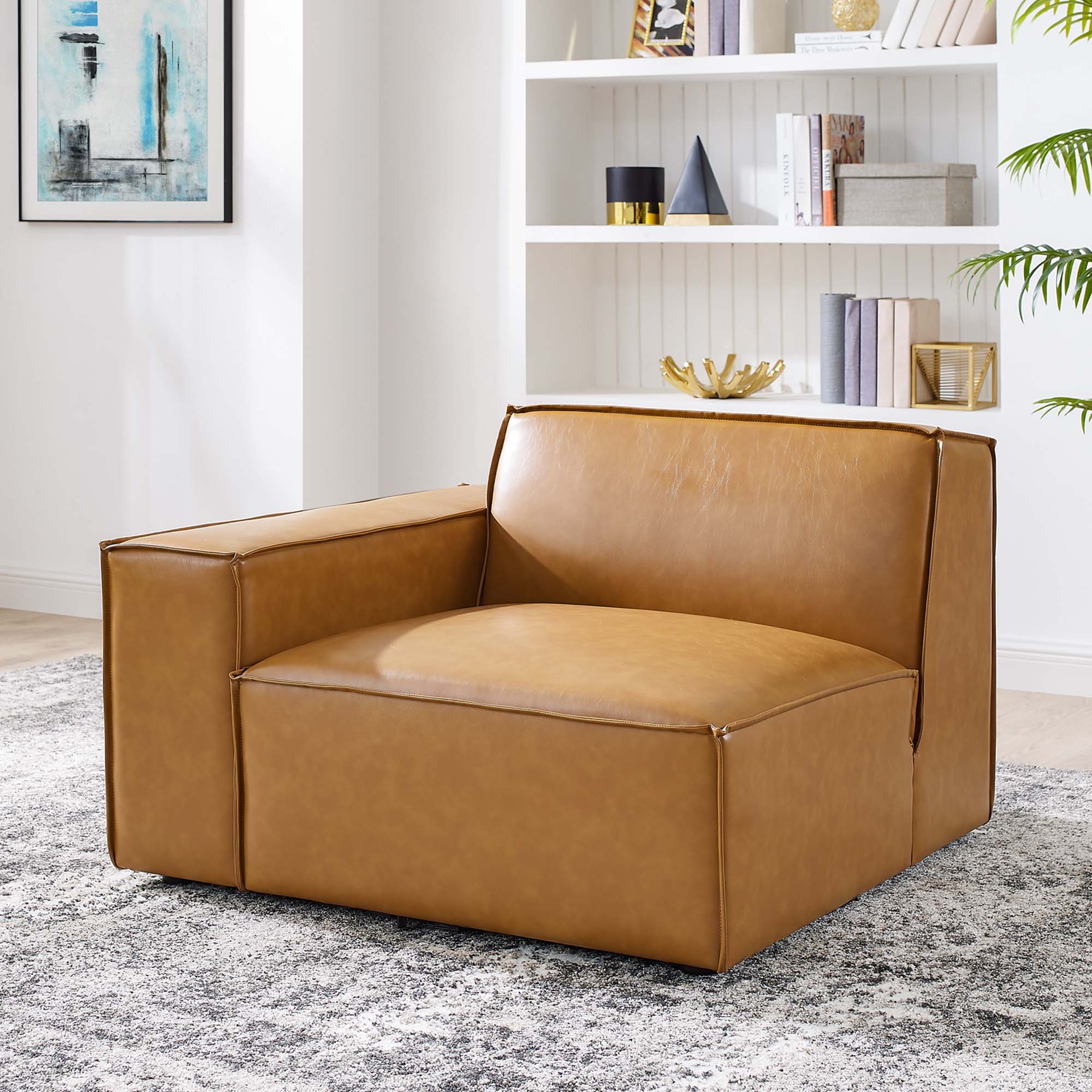 Restore Left-Arm Vegan Leather Sectional Sofa Chair by Modway