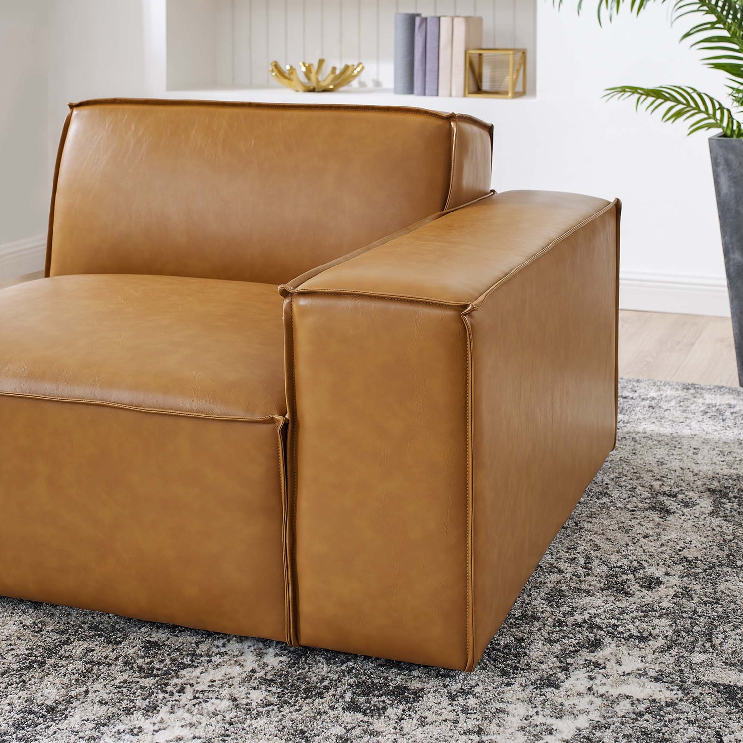 Restore Right-Arm Vegan Leather Sectional Sofa Chair by Modway