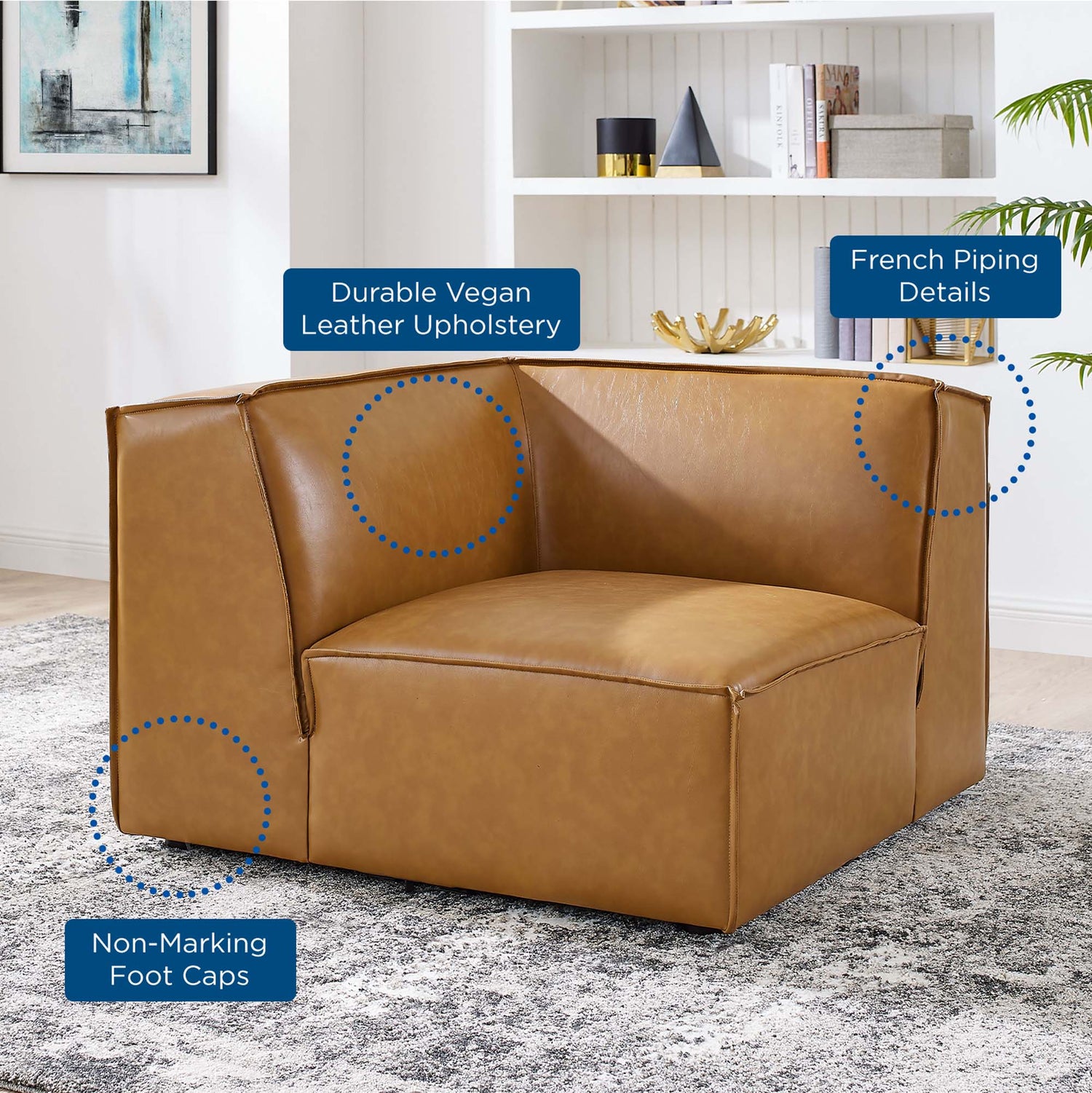 Restore Vegan Leather Sectional Sofa Corner Chair by Modway