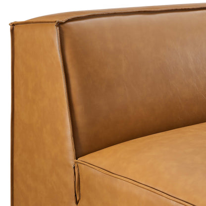 Restore Vegan Leather Sectional Sofa Armless Chair by Modway