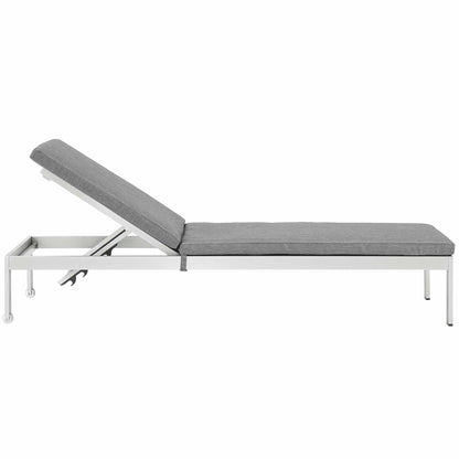 Shore Outdoor Patio Aluminum Chaise with Cushions by Modway