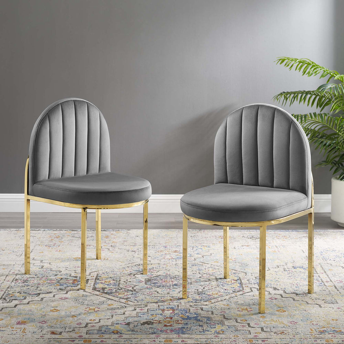 Isla Dining Side Chair Performance Velvet Set of 2 by Modway