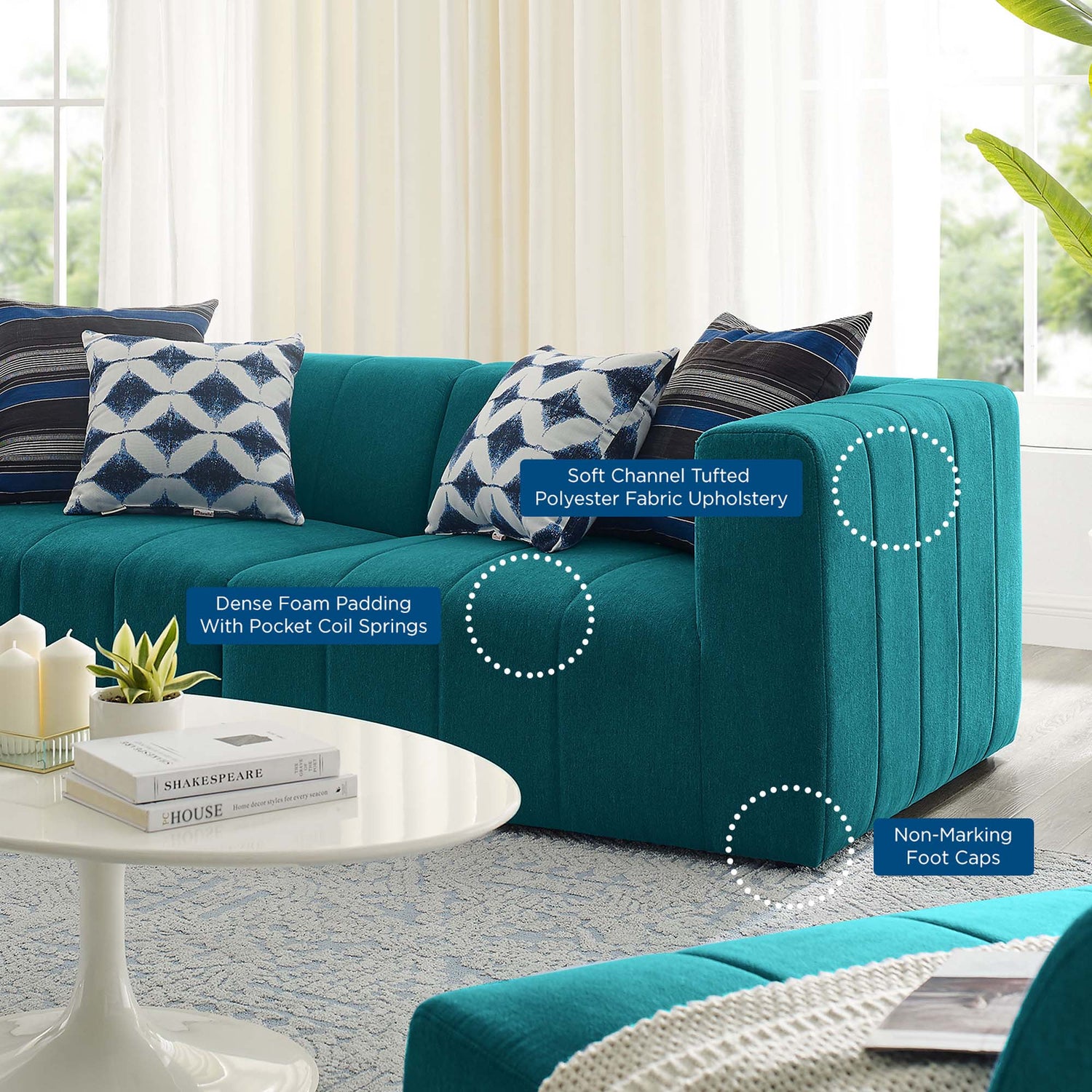 Bartlett Upholstered Fabric 2-Piece Loveseat by Modway