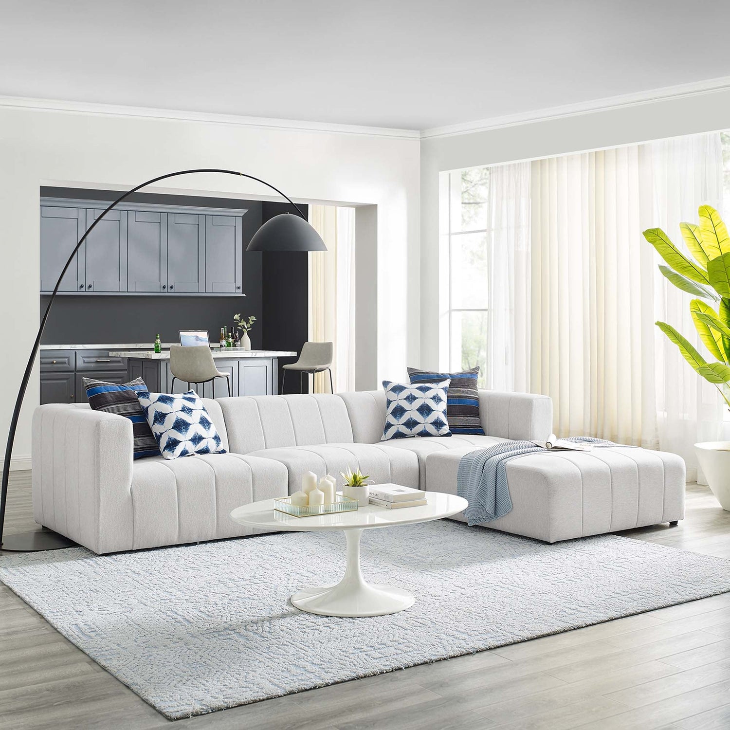 Bartlett Upholstered Fabric 4-Piece Sectional Sofa by Modway