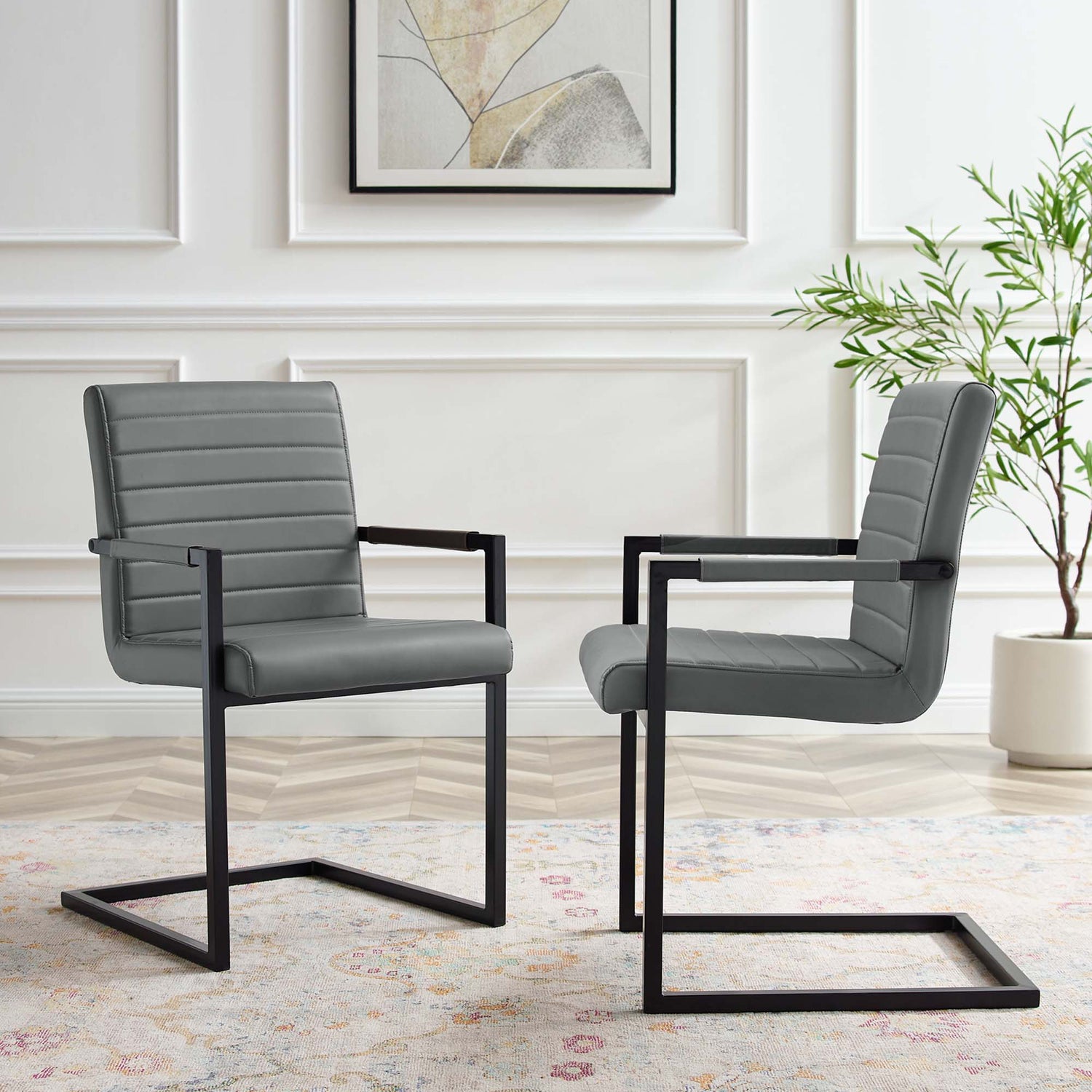 Savoy Vegan Leather Dining Chairs - Set of 2 by Modway