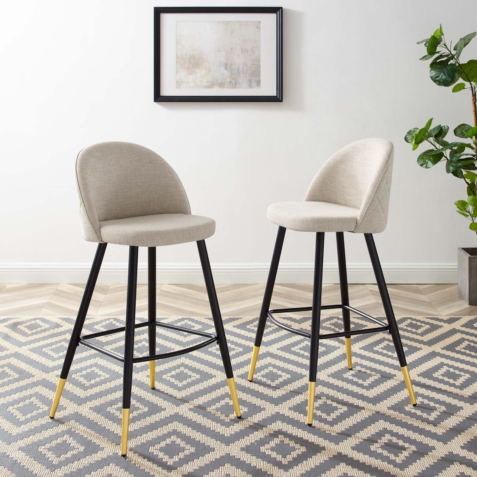 Cordial Fabric Bar Stools - Set of 2 By HouseBean