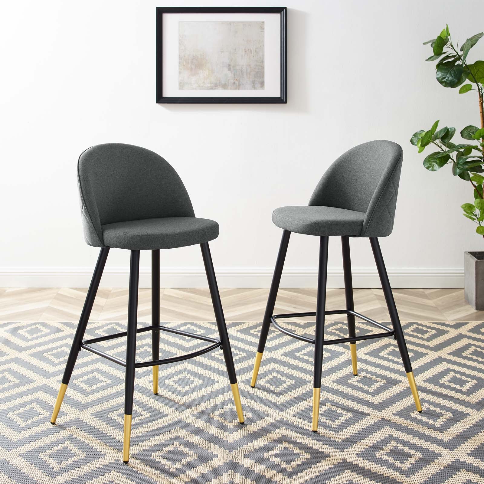 Cordial Fabric Bar Stools - Set of 2 By HouseBean