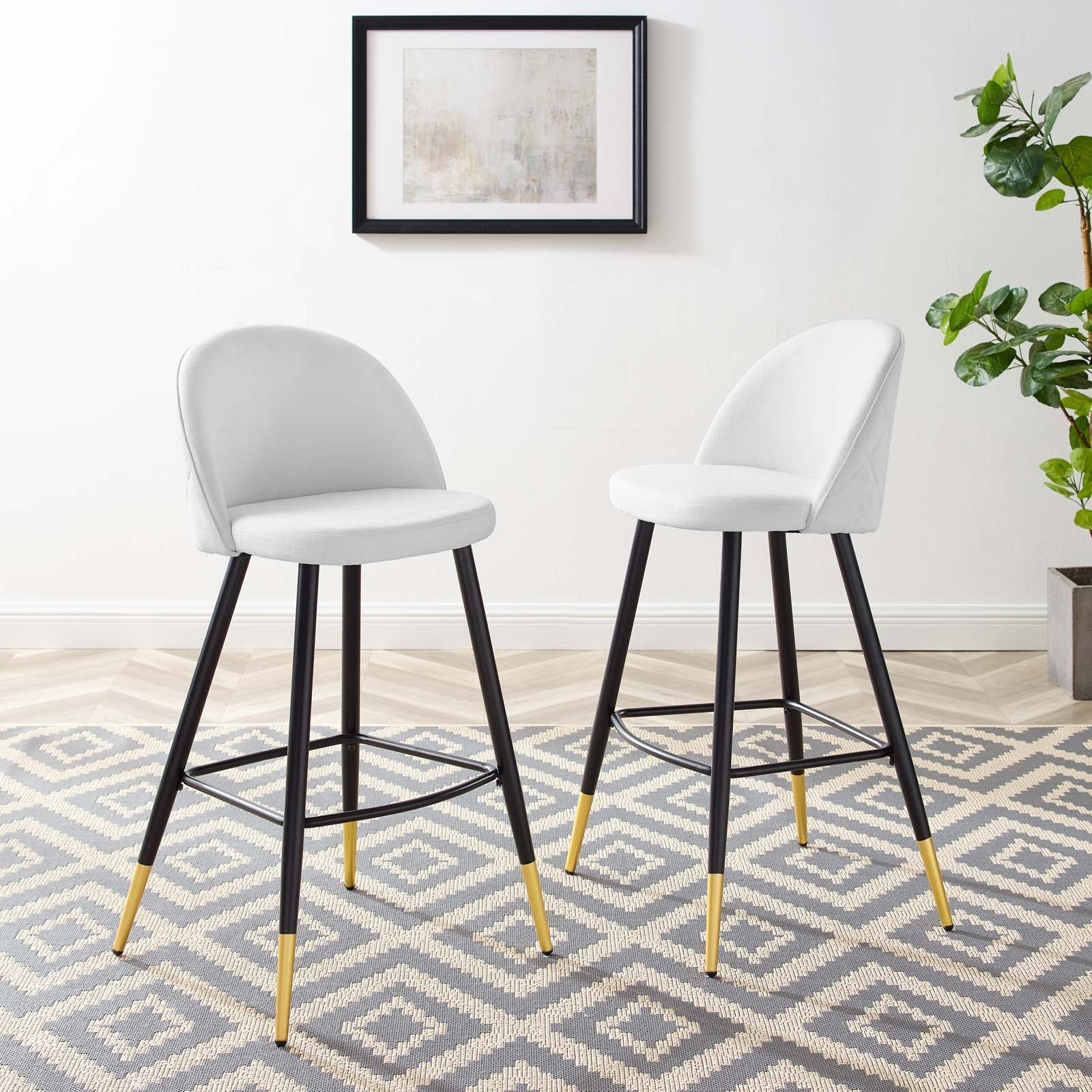 Cordial Fabric Bar Stools - Set of 2 By HouseBean