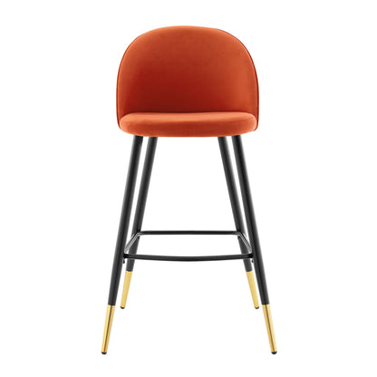Cordial Performance Velvet Bar Stools - Set of 2 by Modway