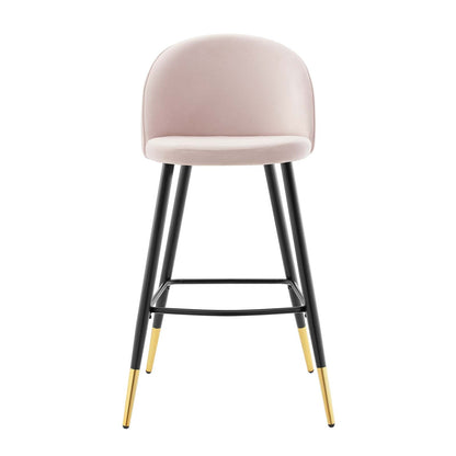 Cordial Performance Velvet Bar Stools - Set of 2 By HouseBean