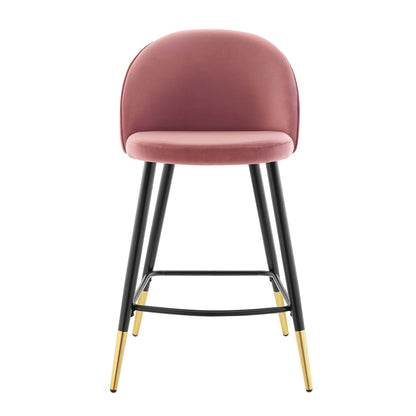 Cordial Performance Velvet Counter Stools - Set of 2 By HouseBean