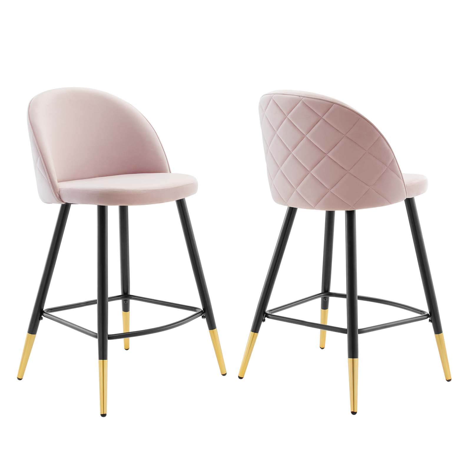 Cordial Performance Velvet Counter Stools - Set of 2 By HouseBean