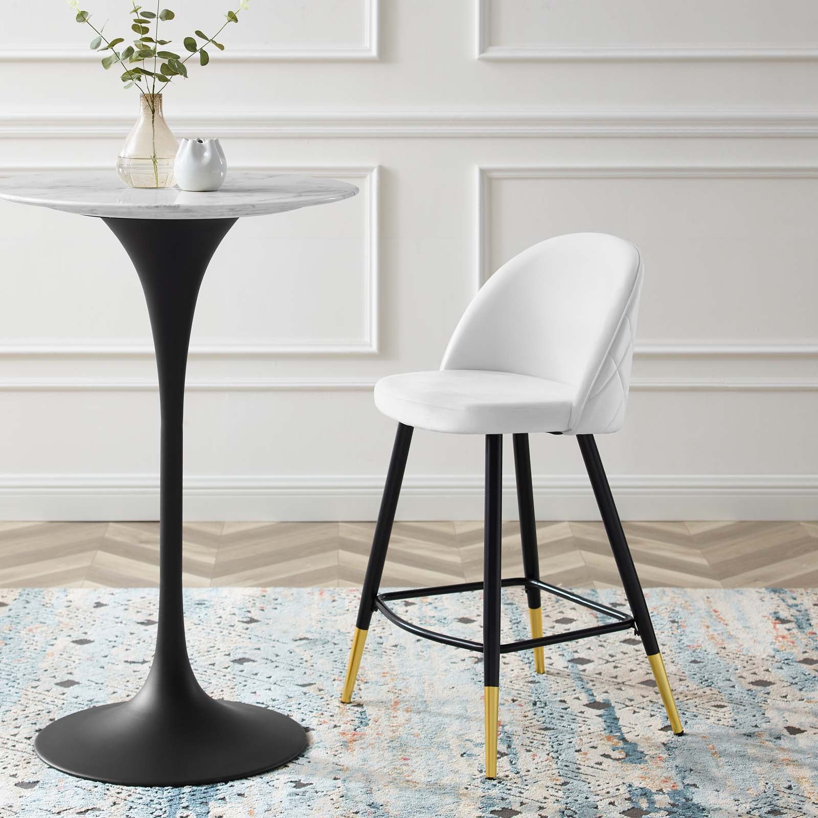 Cordial Performance Velvet Counter Stools - Set of 2 By HouseBean