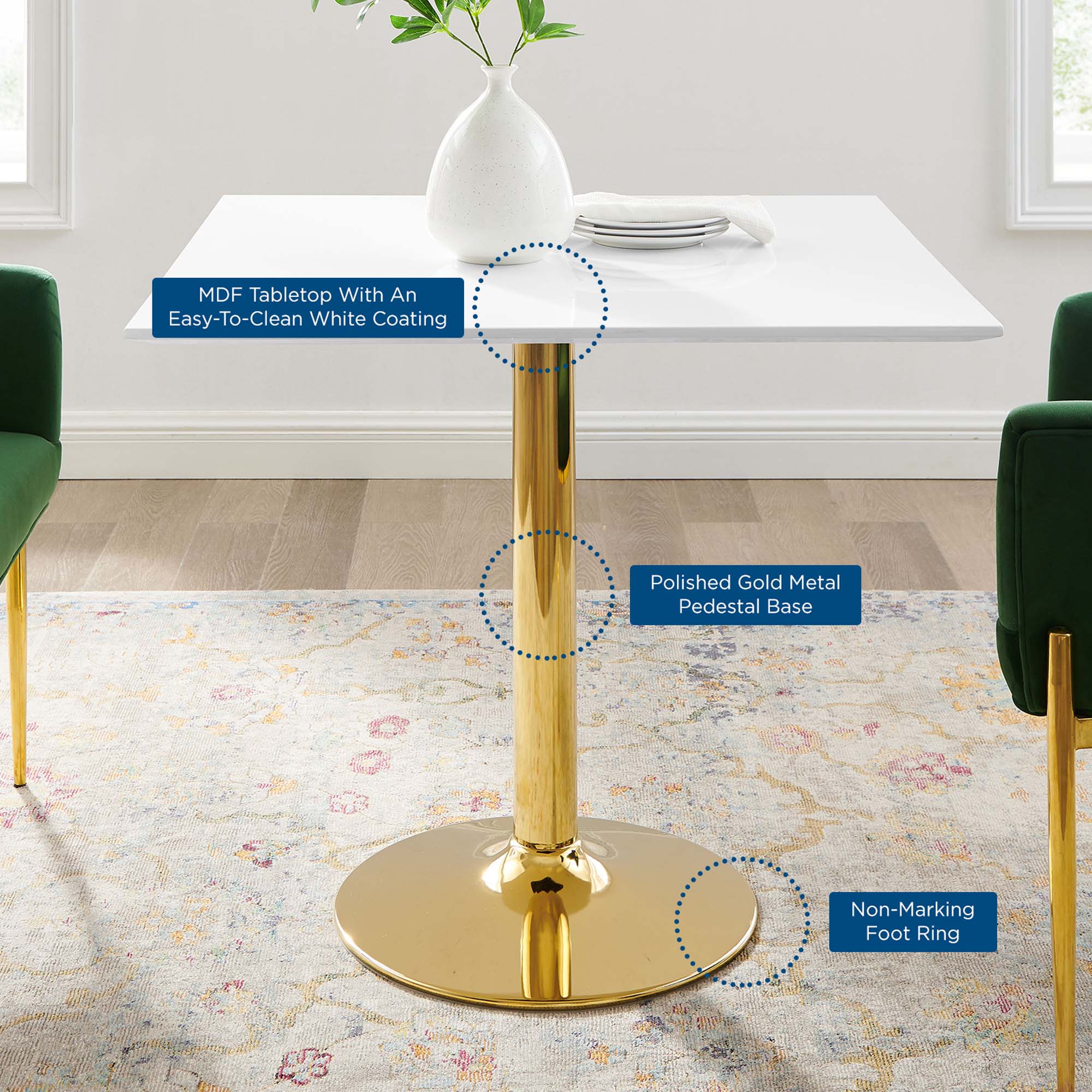 Verne 35&quot; Square Dining Table by Modway