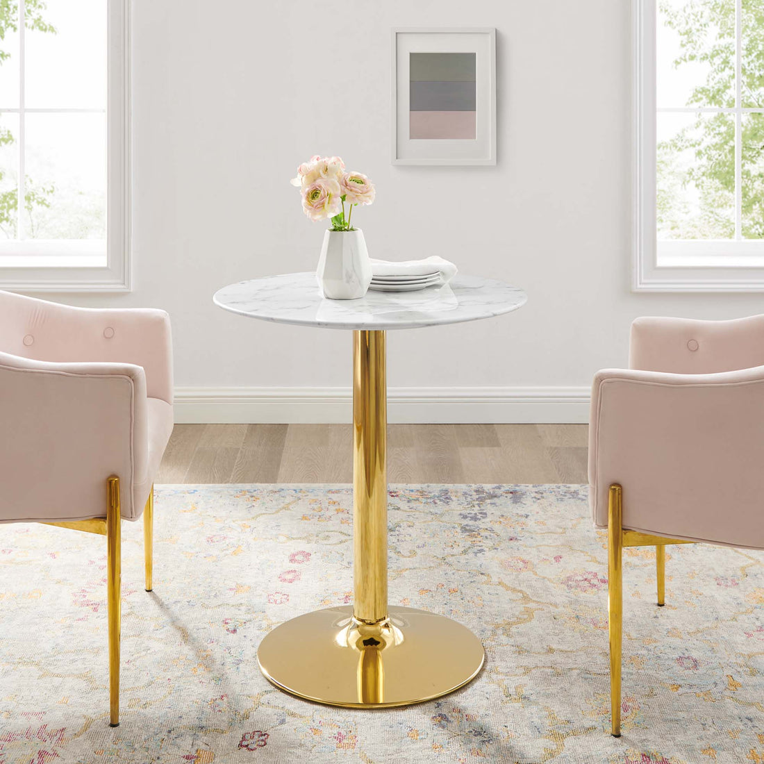 Verne 28&quot; Artificial Marble Dining Table by Modway