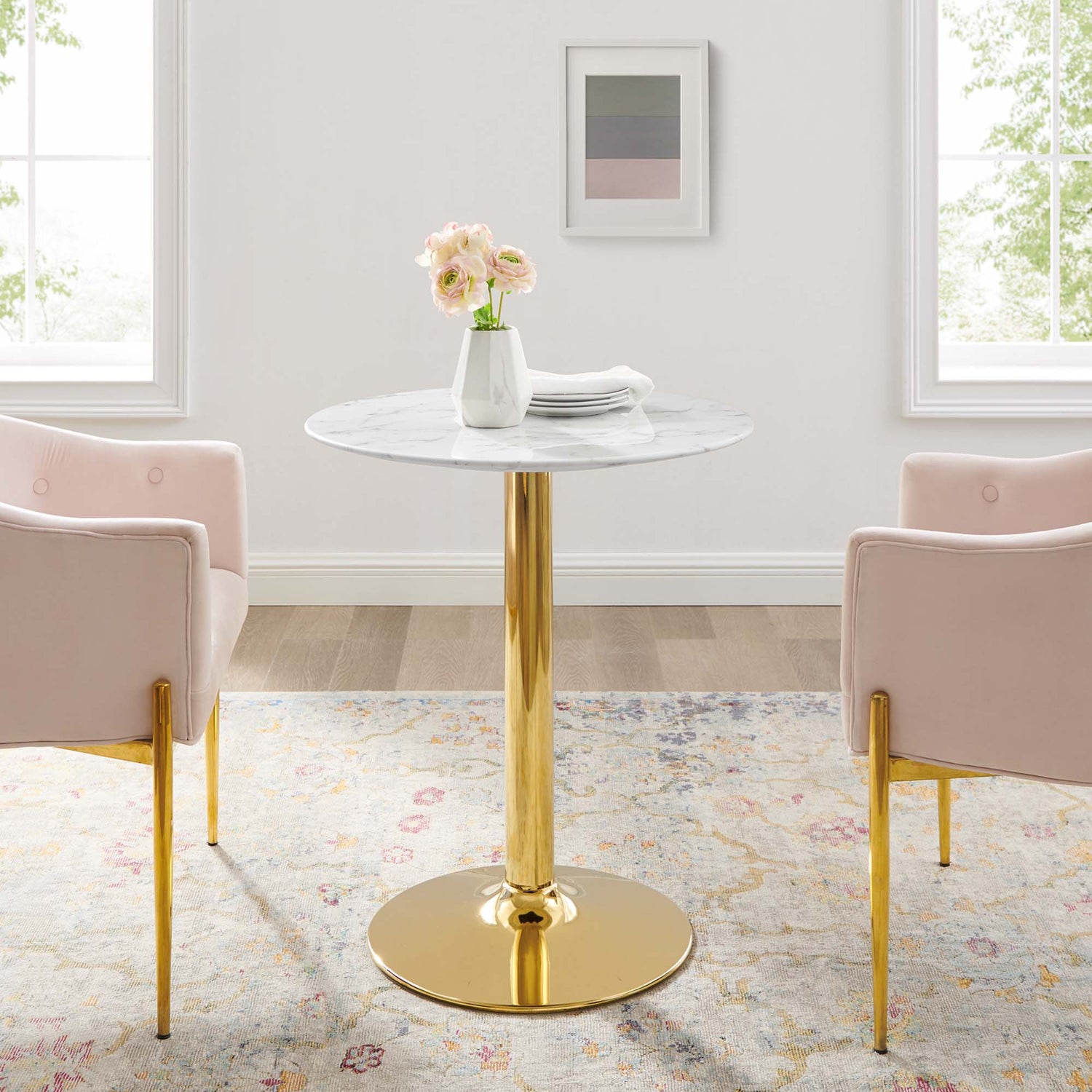 Verne 28&quot; Artificial Marble Dining Table by Modway