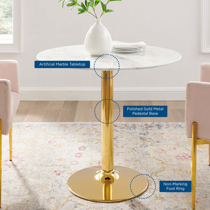 Verne 35&quot; Artificial Marble Dining Table by Modway