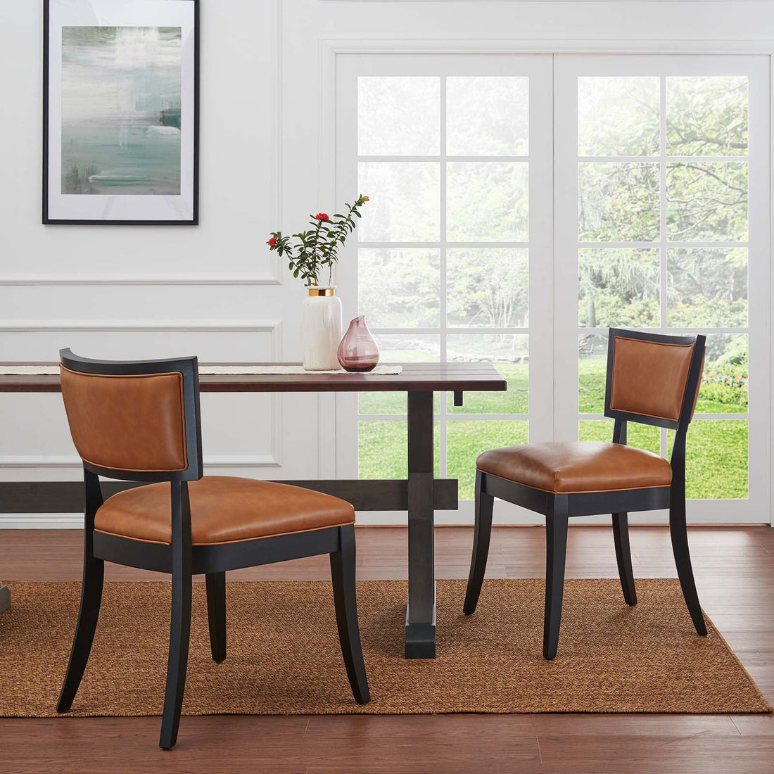 Pristine Vegan Leather Dining Chairs - Set of 2 By HouseBean