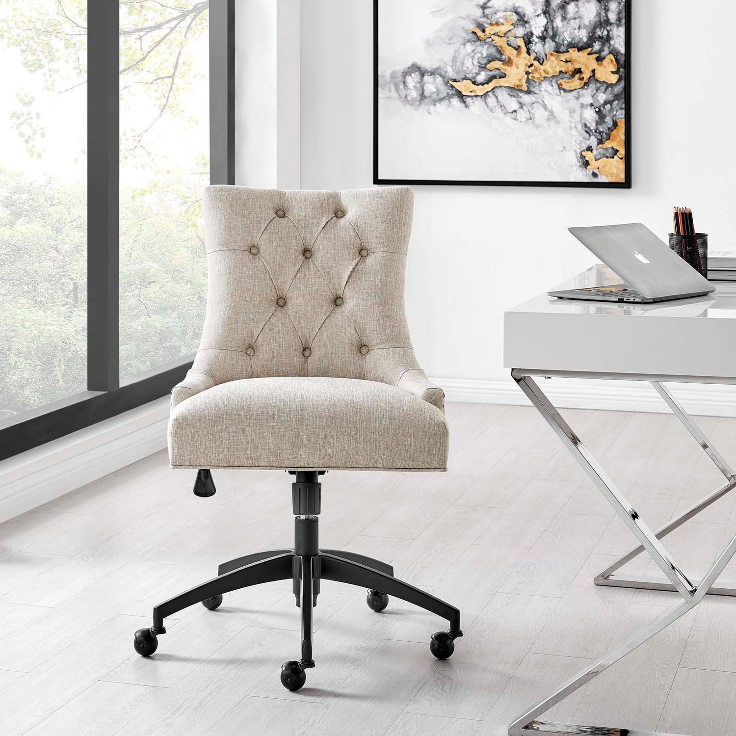 Regent Tufted Fabric Office Chair By HouseBean