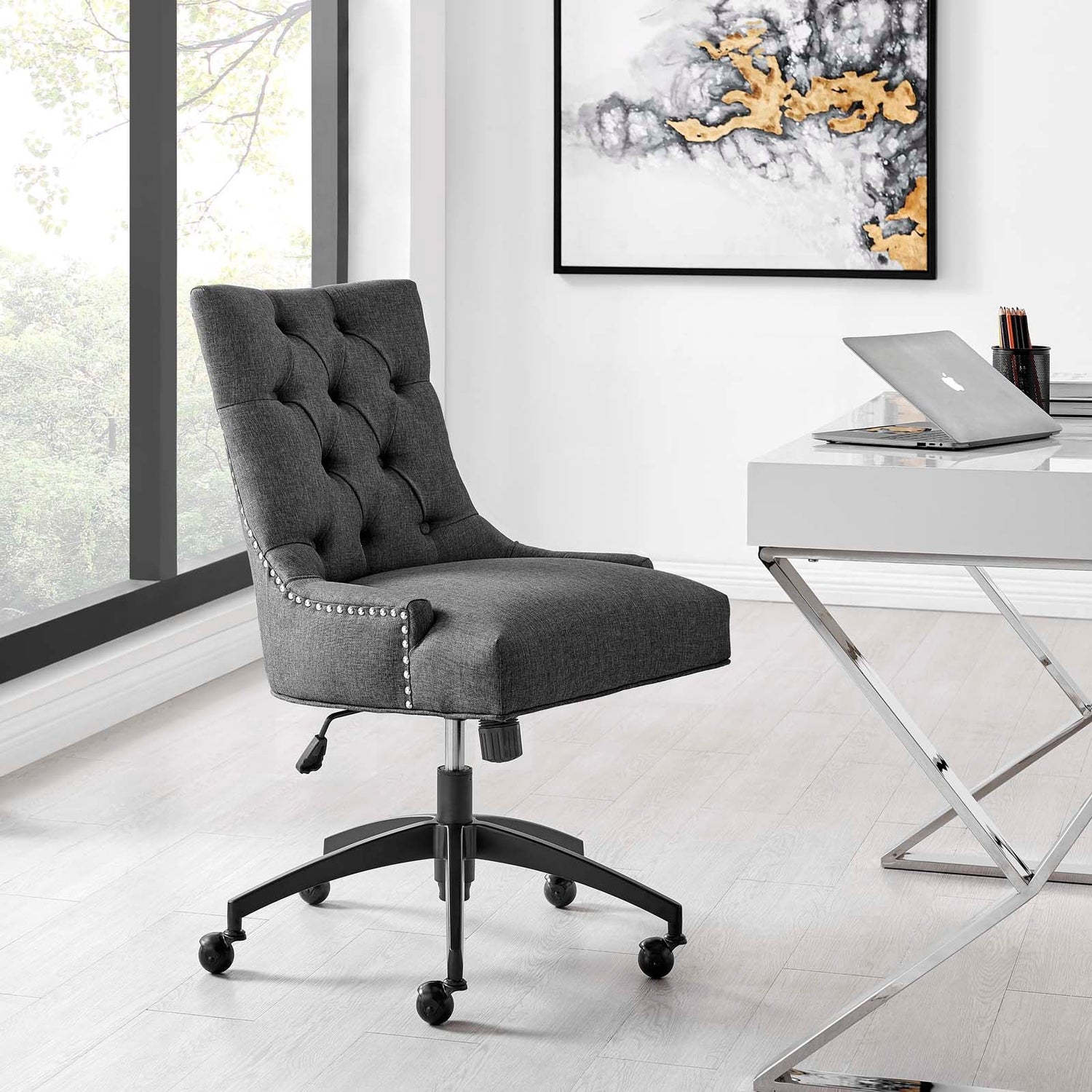 Regent Tufted Fabric Office Chair By HouseBean