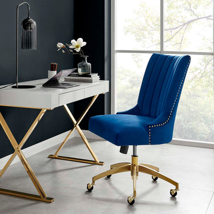 Empower Channel Tufted Performance Velvet Office Chair By HouseBean