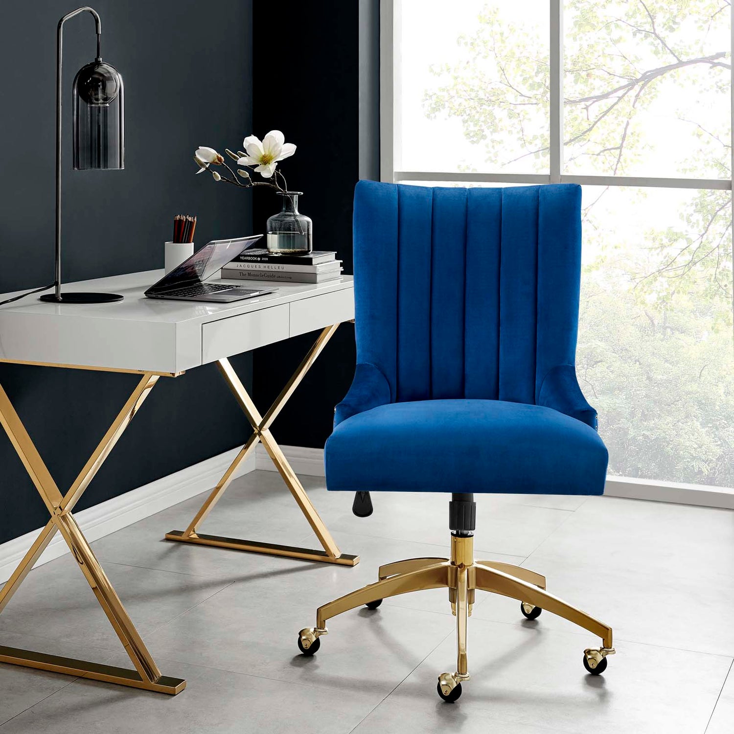 Empower Channel Tufted Performance Velvet Office Chair By HouseBean