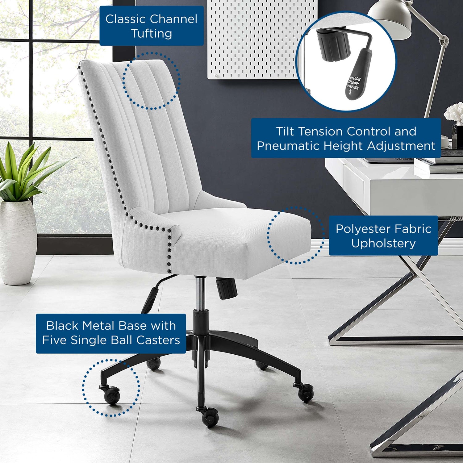 Empower Channel Tufted Fabric Office Chair by Modway