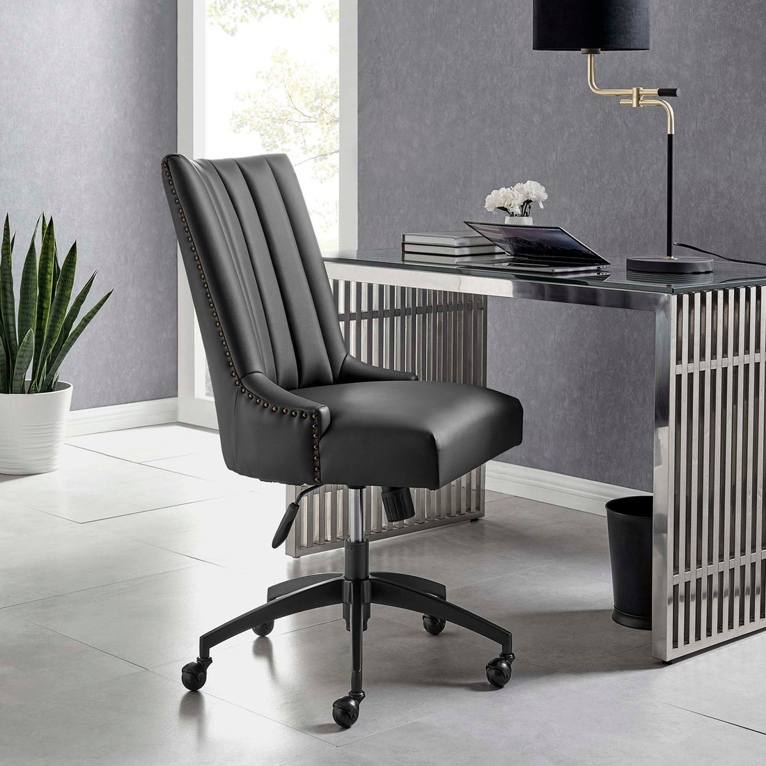 Empower Channel Tufted Vegan Leather Office Chair by Modway