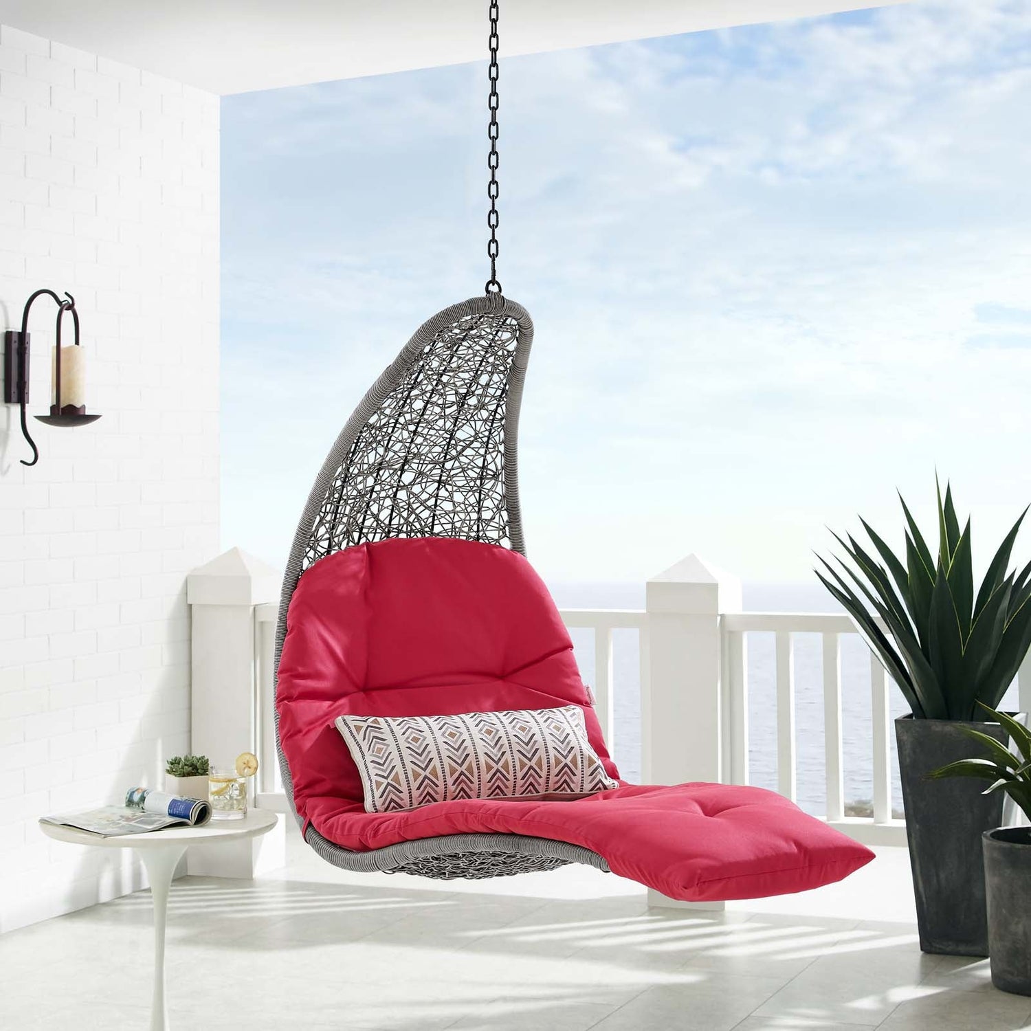 Landscape Outdoor Patio Hanging Chaise Lounge Swing Chair By HouseBean