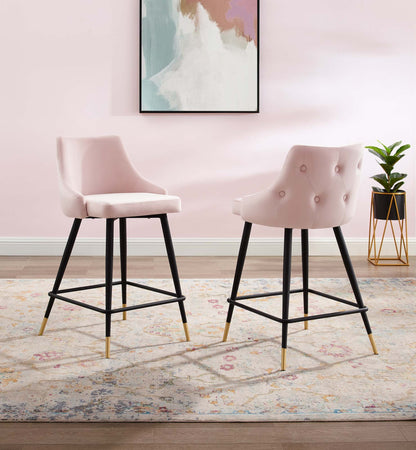 Adorn Performance Velvet Counter Stool Set of 2 by Modway
