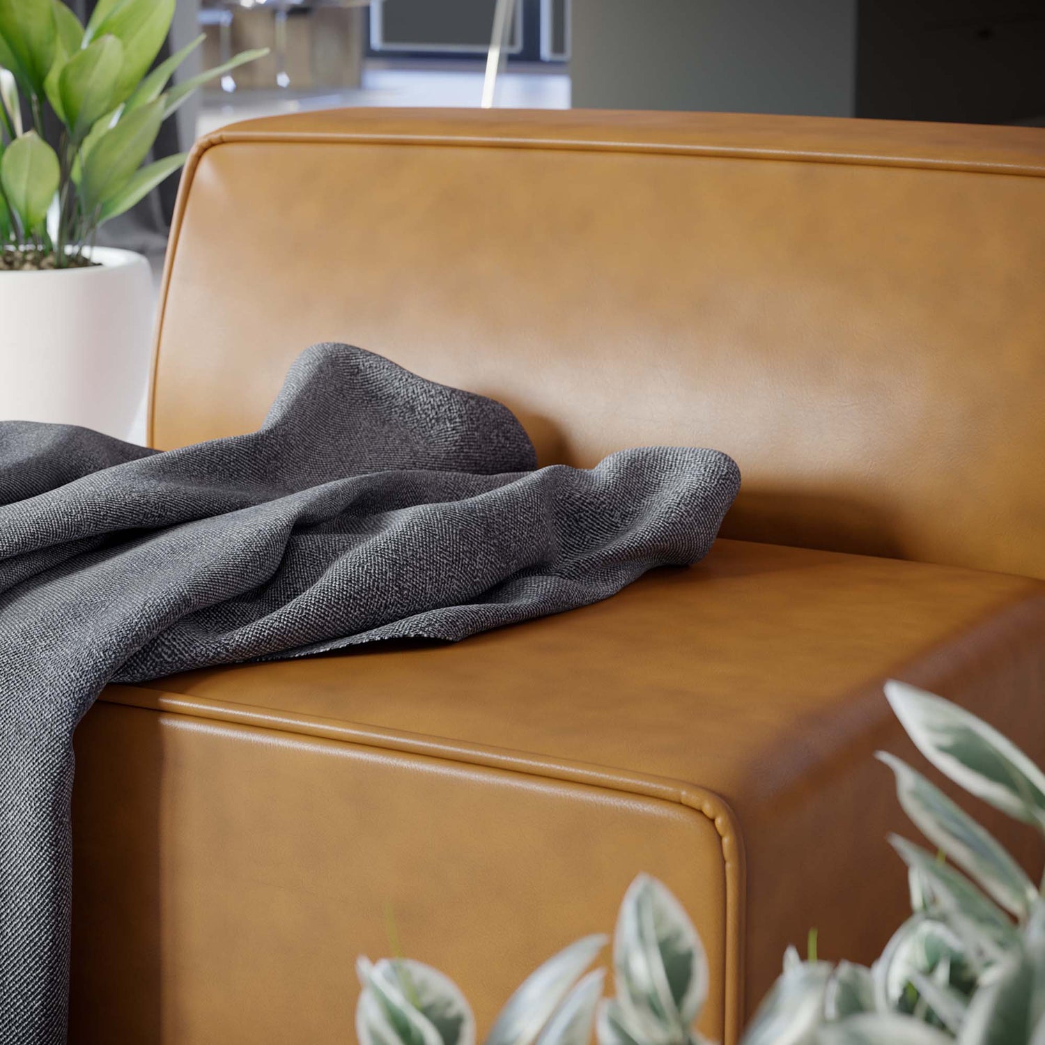 Mingle Vegan Leather Armless Chair by Modway