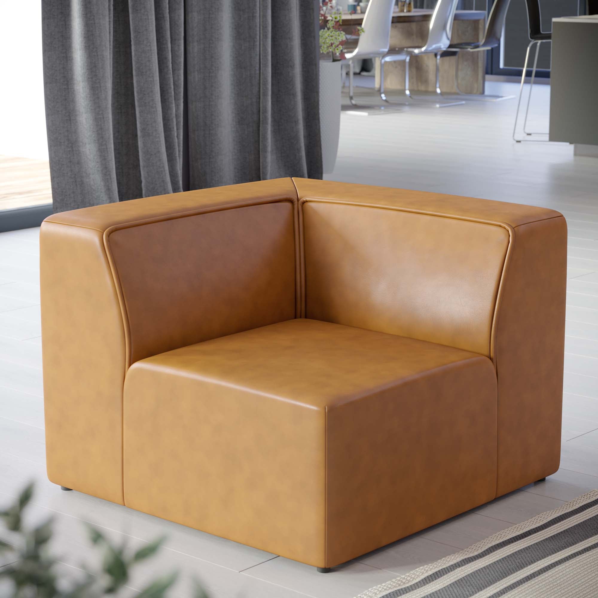 Mingle Vegan Leather Corner Chair by Modway