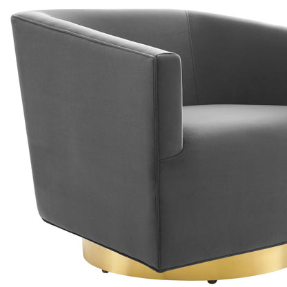 Twist Accent Lounge Performance Velvet Swivel Chair By HouseBean