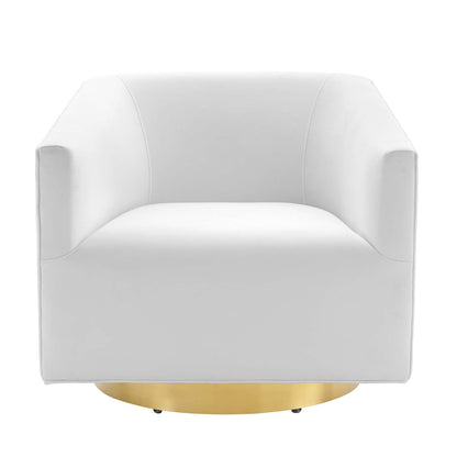 Twist Accent Lounge Performance Velvet Swivel Chair By HouseBean